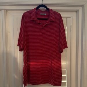 Roundtree & Yorke Performance Red Striped Men's Polo Shirt 3XT
